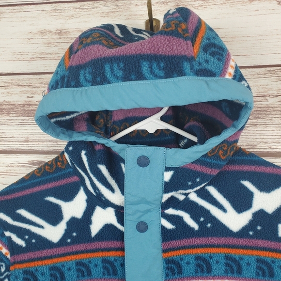 The North Face Mens Small Printed Carbondale 1/4 Snap Hooded Fleece Pullover - Picture 7 of 14